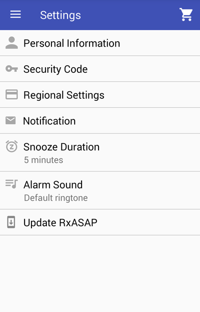 Screenshot der RxASAP-Anwendung
